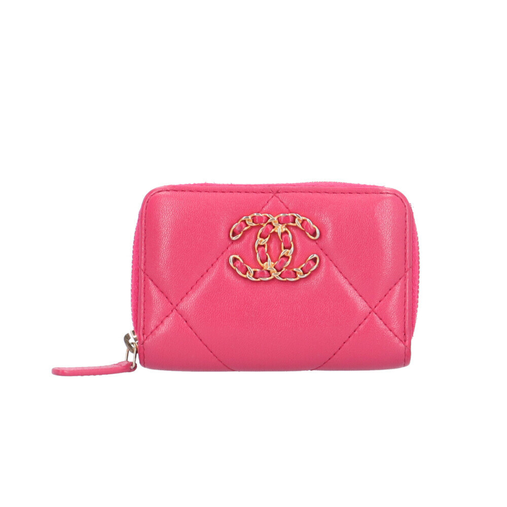 CHANEL Authentic Pink Lambskin Leather Wallet